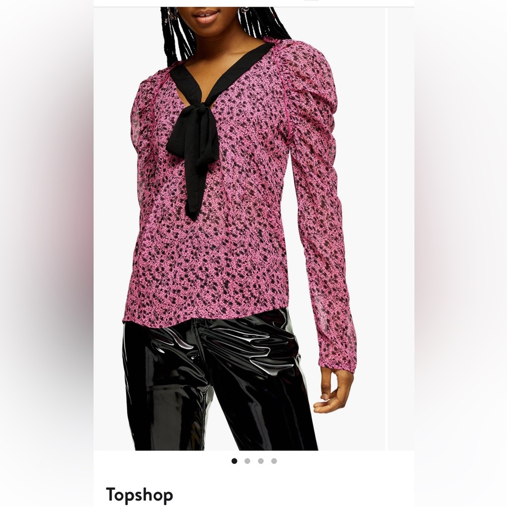 Topshop Bow Prairie Blouse